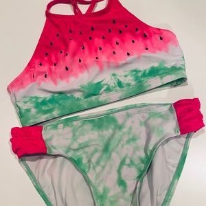 Justice Watermelon 2 PC Swim Suit Size 16